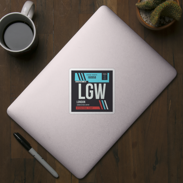 London (LGW) Airport Code Baggage Tag by SLAG_Creative